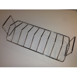 Large 16" BBQ Rib Rack for Big Green Egg & Primo Grill - Stainless Steel