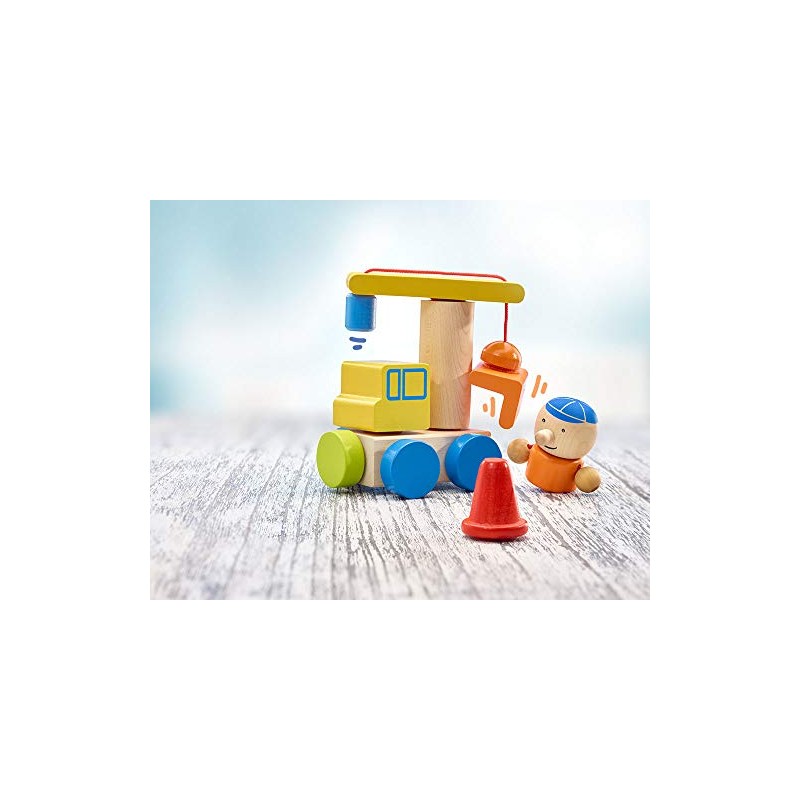 Selecta 62075 Klettini, Construction Site, Velcro Stacking Toy, 8 Pieces,