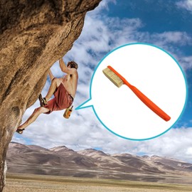 Climbing Chalk Brush with Thick Ultra Durable Boar's Hair Bristles, Bouldering Brush with Ergonomic Handle Portable with Climbing Chalk Bag(Not Included) for Climbing Wall Holds (Black+Light Blue)