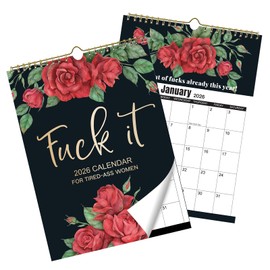 2026 Calendar for Tired-Ass Women | Fu ck It Wall Calendar 2026,Gag Gift for Tired Women Calendar Home Office | Monthly Wall Calendar Planner From January to December 11" x 8.5"