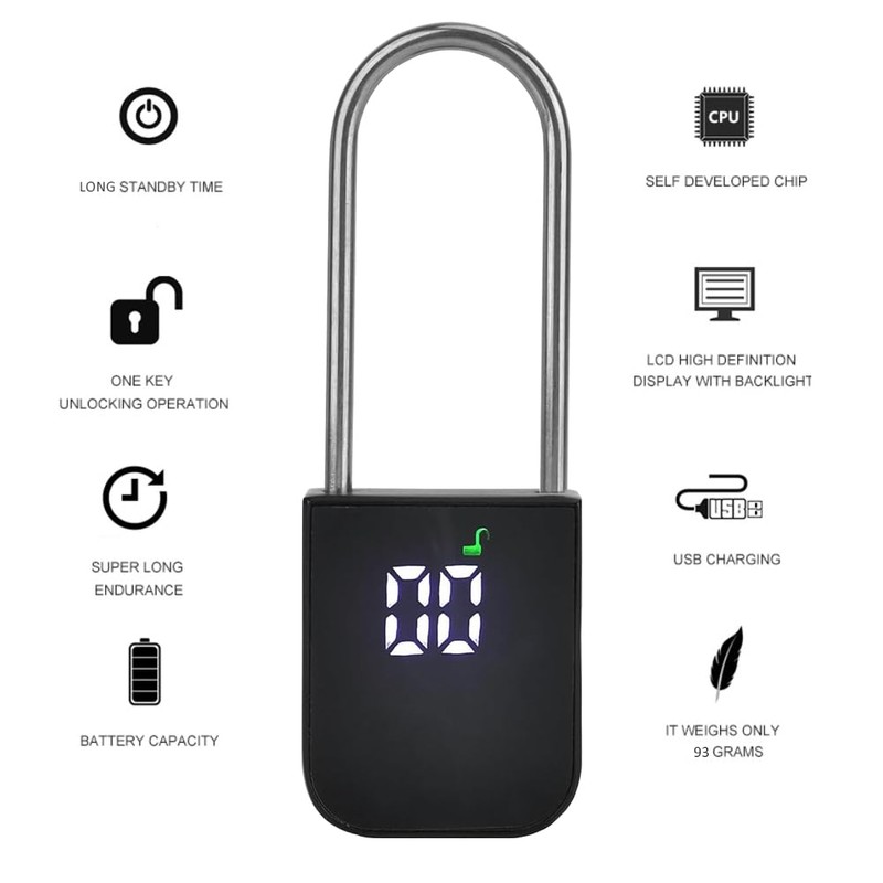 99 Days Timer Padlock,Max Timing Over 3 Month with LCD