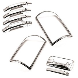 Sizver Chrome Tail Light Frame Covers + 4Door Handles + Tail Gate Cover For GMC Sierra 1500/2500/3500 ^Not For Towing Mirrors^