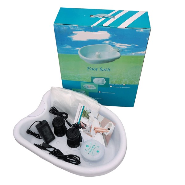 Vitaciti Portable Ionic Detox Foot Bath Spa Negative Hydrogen Machine with Large Tub, Two Arrays, Tub Liners