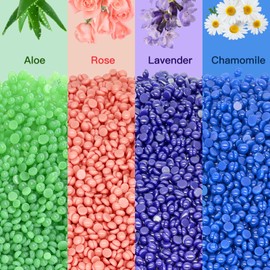 Hard Wax Beads, 400g Wax Beans for Hair Removal, Perfect for Sensitive Skin Full Body, Facial, Brazilian Bikini, and Legs at Home, 4 Packs Wax Refill for Women Men