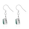 Dangle Earrings, 925 Sterling Silver Earrings for Women, Pear Malachite