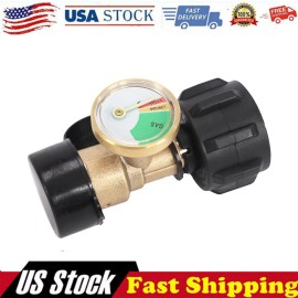 motor_parts2024 Propane Tank Gauge Brass Adapter w/Gas Pressure Level Meter Indicator for RV