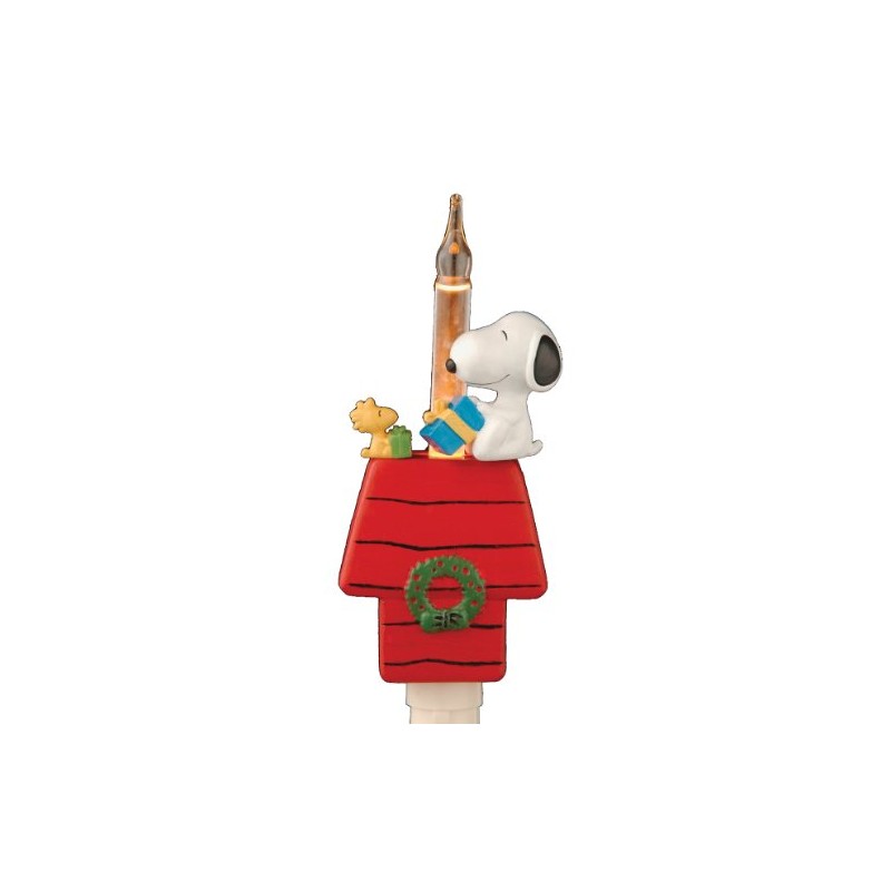 Peanuts Snoopy and Woodstock Sitting on Doghouse Holiday Night Light