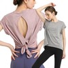 Crossover Cooling Short-Sleeved Yoga Top ELC-1023 Gray/XL(77)
