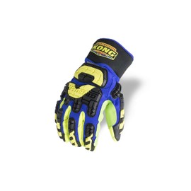 Ironclad Cotton Corded Waterproof Glove; TPR Impact Protection, Waterproof liner, A2 Cut Resistant, Slip Fit Cuff, Sized XL, Blue
