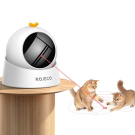ROJECO Auto Laser Cat Toy - Random Motion Track, Magnetic 360° Base, Run Quiet,Rechargeable with 1000mAh Battery, Auto Sleep & 3 Speed Modes, Safe for Cats,Interactive Cat Gifts Toys for Bored Indoor
