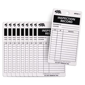BearTOOLS Inspection Record Tag - White - 150 x 80mm (10 Pack) Indoor/Outdoor Use, Weatherproof, Matte Rigid, Equipment Safety, Universal Application, Tear Resistant, Hazard Prevention