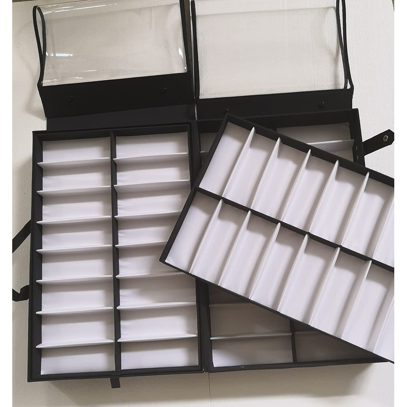 INTSUPERMAI Eyeglasses Storage Organizer Portable Foldable Eyewear Suitcase 64 Slots