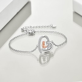 YAFEINI 925 Sterling Silver Horse Adjustable Bracelet for Women Girls Horse Jewellery Gifts (Horse Bracelet)