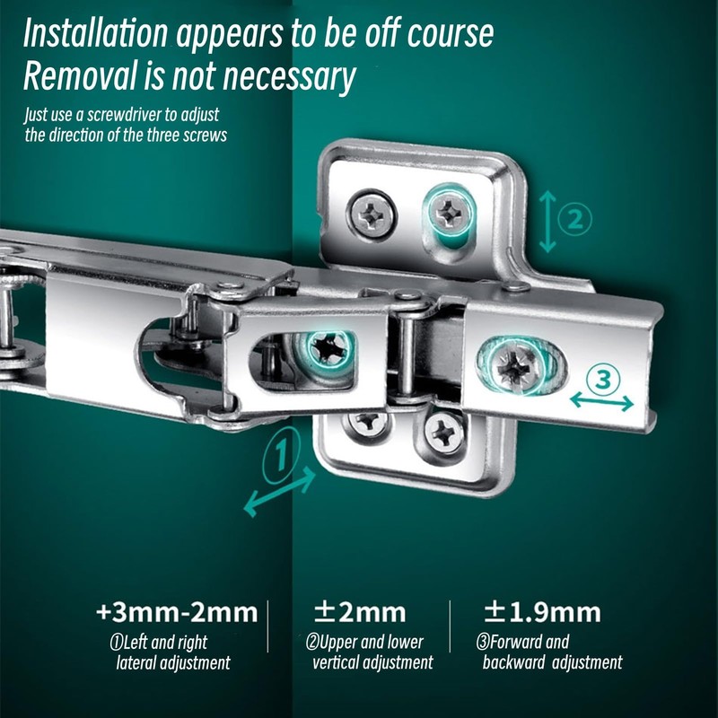 BADALU 175 Degree Kitchen Cabinet Hinges (1 Pair, 2 PCS)