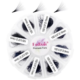 FADLASH Premade Fans Eyelash Extensions 1000pcs Premade Lash Fans Volume Lash Extensions D Curl Eyelash Extension Premade Fans Pre Made Fans (10D-07D-9-16mm)