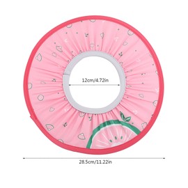 Baby Kids Waterproof Fabric Elastic Hair Shower Cap Pink