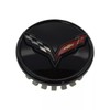 4Pc 2014+ C7 Corvette Stingray Center Caps w/Crossed Flag Logo