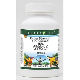 Extra Strength Goldenseal 4:1 Extract (5% Alkaloids) - 450 mg (100 Capsules, ZIN: 512423)