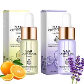 2 Flasche Nail Cuticle Oil, Nagelpflegeöl Nagelöl Repair & Protect, mit Pipette Nail Cuticle Oil, für Die Tägliche Nagelpflege Stärkung Der Nägel (Orangenduft, Lavendelduft)