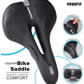 Pagetoc Bike Seat, Comfortable Soft Memory Foam Bike Saddle Waterproof Leather Padded