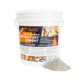 Rutland Castable Refractory Cement 25 Pound - High Temperature Fireplace & Woodstove Fire Cement - Cast Custom Fire Brick, Refractory Panels & Fire Pits, Pizza Ovens