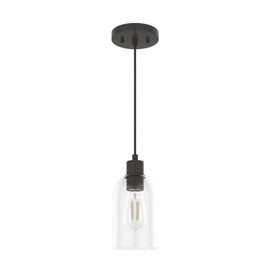 Hunter - Lochemeade 1-light Noble Bronze, Mini Pendant Light, Dimmable, Modern Style, Cylinder Shaped, for Bedrooms, Kitchens, Dining, Living Rooms - 19202