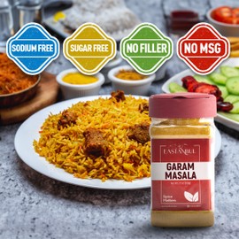 Eastanbul Garam Masala, 7.1oz Garam Masala Indian Spice Powder Mix, 11 Spice Blend, Top Culinary Grade Seasoning, Sodium Free, Sugar Free, No MSG, No Filler, Vegan