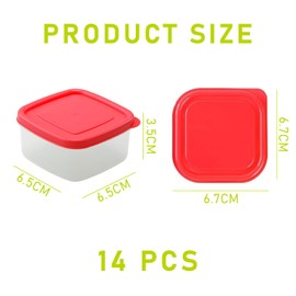 KVBUCC 14 Pieces Crisper Boxes, Complementary Food Boxes, Food Dispenser Boxes, Storage Containers with Lids, Reusable Sealed Jars, Microwaveable, Food Crisper Boxes (Multi-Color)
