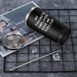 My Favorite Employee Gave Me This Cup Travel Tumbler, 20 Oz Insulated Stainless Steel Tumbler with Lid, Funny Bosses Day Birthday Gift for Men Boss Manager Director Supervisor Team Leader, Black