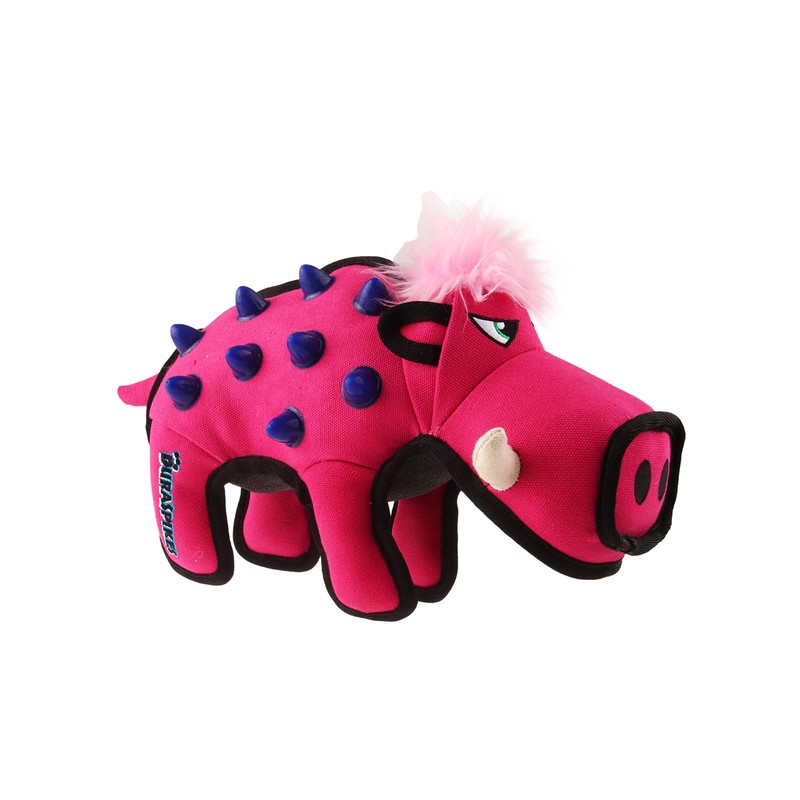 GiGwi Duraspikes Extra Durable Dog Toy Pink Wild Boar Interactive