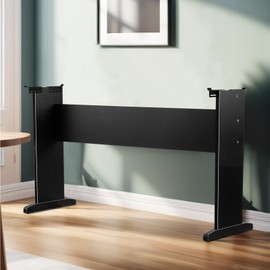 MOSEN Wooden Keyboard Stand for 76/88-Key Digital Pianos – Heavy-Duty Furniture-Style Design, Adjustable Width, Universal Compatibility (Classic Black)
