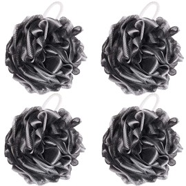 BTYMS 4 Pieces Shower Loofahs Bath Scrunchies 75g/pcs Large Bath Sponge Body Loofahs Shower Pouf Mesh Pouf for Bathing