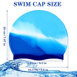 Long Hair Swim Cap for Women Men,Adult Swim Cap, Durable Silicone Swim Cap for Long/Short Hair to Keep Hair Dry,2 Colors