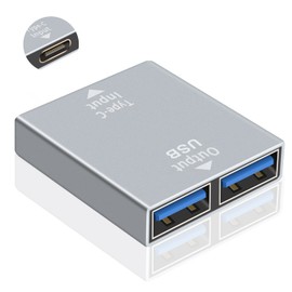 Duttek USB C to USB Adapter, USB C Female to Dual USB 3.0 Female Adapter Male, USB C Splitter Support Super Speed Data Sync for Laptop PC Charger