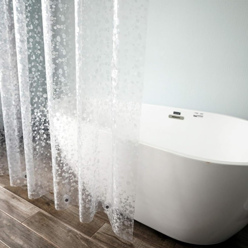 Pebble Pattern Waterproof Translucent Shower Curtain Liner Shower Tub Liner