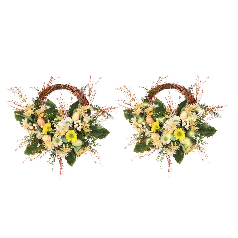 Artificial Wreath Yellow Wild Daisy Half Wreath Easter Decoration Wreath