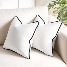 White Decorative Pillow Covers 18x18 for Couch Throw Pillows Velvet Accent Cases 18 x 18 Couch Cushion Covers for Ded Living Room Neutral Modern Home Decor Farmhouse Decoraciones para sala Sofa Square