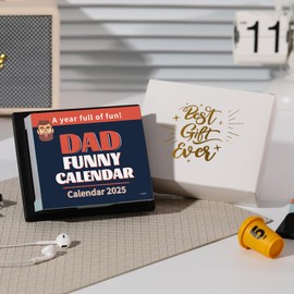 Funny Desk Calendar 2025 Day to Day, 4.85’’×5.85’’, Christmas Gifts for Dad, A Day Tear off Calendar Gift for the Joke Lover