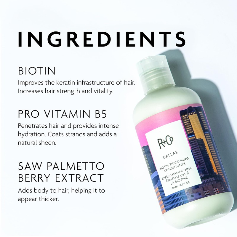R+Co Dallas Biotin Thickening Conditioner | Weightless Hydration, Strengthens +