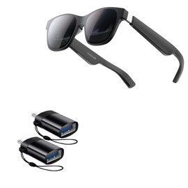 BoxWave Cable Compatible with Nreal Air AR Glasses - USB-C to A PortChanger (2-Pack), USB Type-C OTG USB Portable Keychain - Slate Black