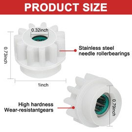4-Pack White Replacement Gears for Spin Mop Bucket Pedal, High-Stre with Stainless Steel Needle Bearings – Easy Install & Long-Lasting