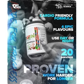 HR Labs Proven, Ultimate Stim Free Performance Pre Workout Powder, 20 Servings, 4 Flavours (Orange Crush)