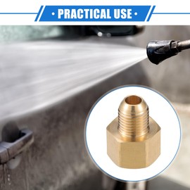 VekAuto Pressure Washer Connector, G3/8" to M14x1.5 Male and Female Adapter Brass Screw Hose Connector Universal for Pressure Washer Quick Connect Brass Copper Tone
