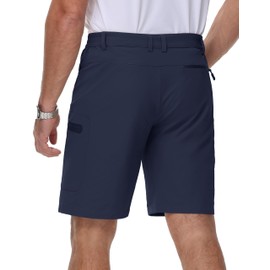 TACVASEN Running Shorts for Men Elasticated Waist Golf Shorts Quick Dry Walking Shorts Mens UK Cycling Shorts Navy Blue,40