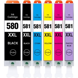SMARTOMI 580 581 Printer Cartridges Compatible with Canon PGI-580 XXL CLI-581 XXL Pack of 6 for TR8550 TR7550 TR7500 TS705 TS6350 TS6150 TS9550 TS6250 TS8250 TR8500 TS6150 TS6150 1 TS811 50 TS8251