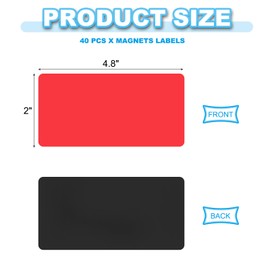 PATIKIL Dry Erase Magnetic Labels, 40 Pcs Magnets Labels Stickers Name Tags for Locker Toolbox Shelving Refrigerator Whiteboard Classroom Office, 4"x2", Red