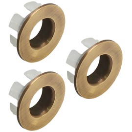 Seimneire 3pcs Brass Sink Overflow Trim Ring Basin Overflow Ring, Kitchen Sink Overflow Cover Bathroom Sink Drain Cap, Chrome Overflow Ring Sink Drain O Ring for Bathroom (Bronze)