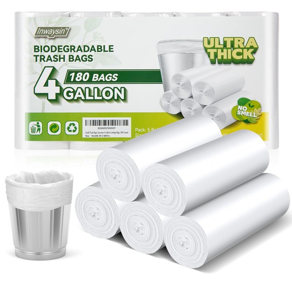 Inwaysin Small Trash Bags Biodegradable, Ultra Thick & Strong 4