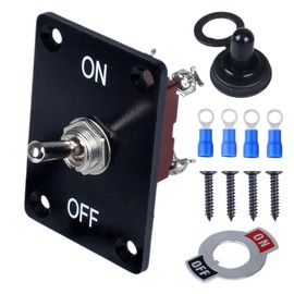 DMWD Waterproof Toggle Switch ON Off 4Pin DPST with Mounting Panel,30A 12VDC / 20A 120VAC Waterproof Cap for Auto Car Marine Boat(ON-Off /4Pin)