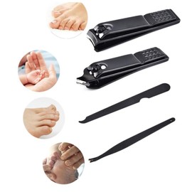 Healeved Stainless Steel Nail Tool Set 8pcs Metal Nail Clippers Manicure Trimmer Toe Finger Nail Art Kit Home Manicure Supplies Ergonomic Design for Beauty